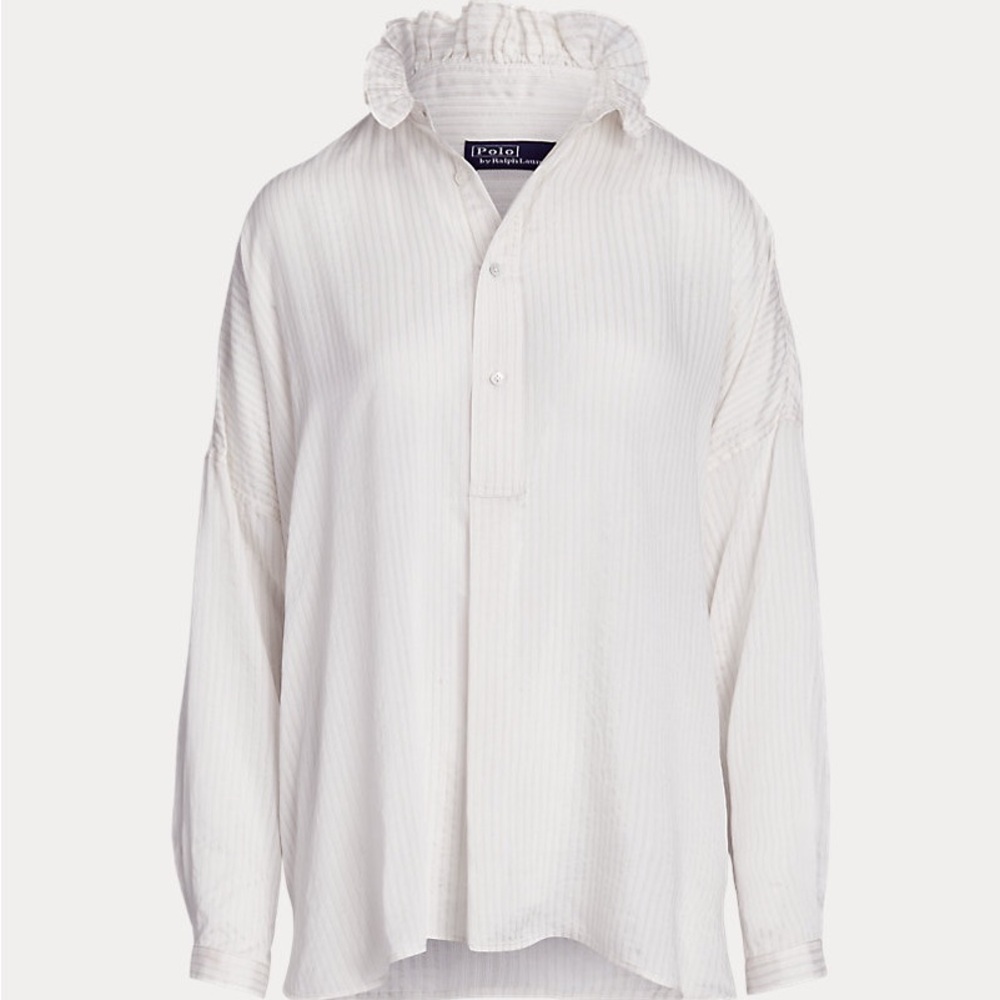 NWT RARE! POLO Ralph Lauren Dobby striped Silk Blend Shirt!